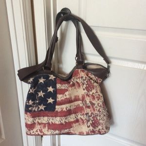 American flag XL carry on cross body bag